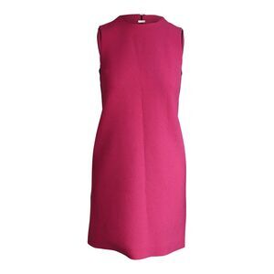 Victoria Beckham Sleeveless Shift Dress in Pink Wool
